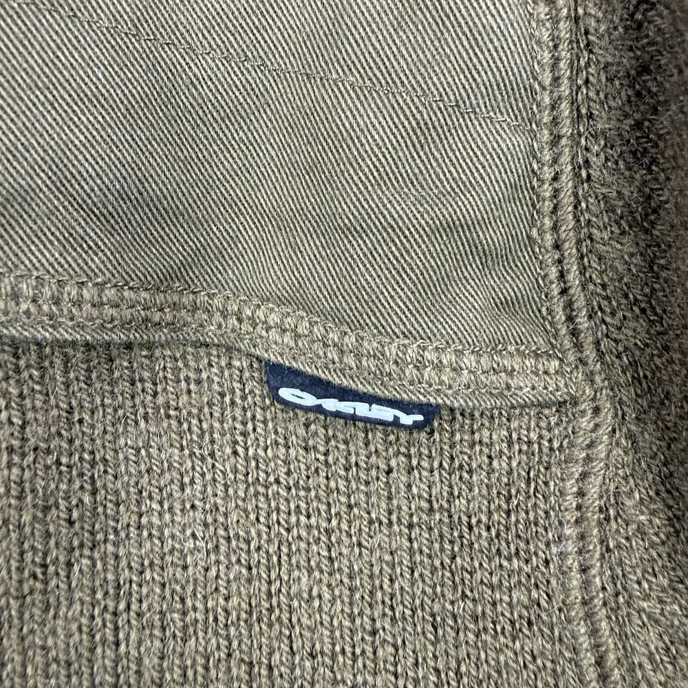 Vintage Oakley Sweater Mens 2XL Green Lambswool Science And Art Military 1/4 Zip - Picture 11 of 16